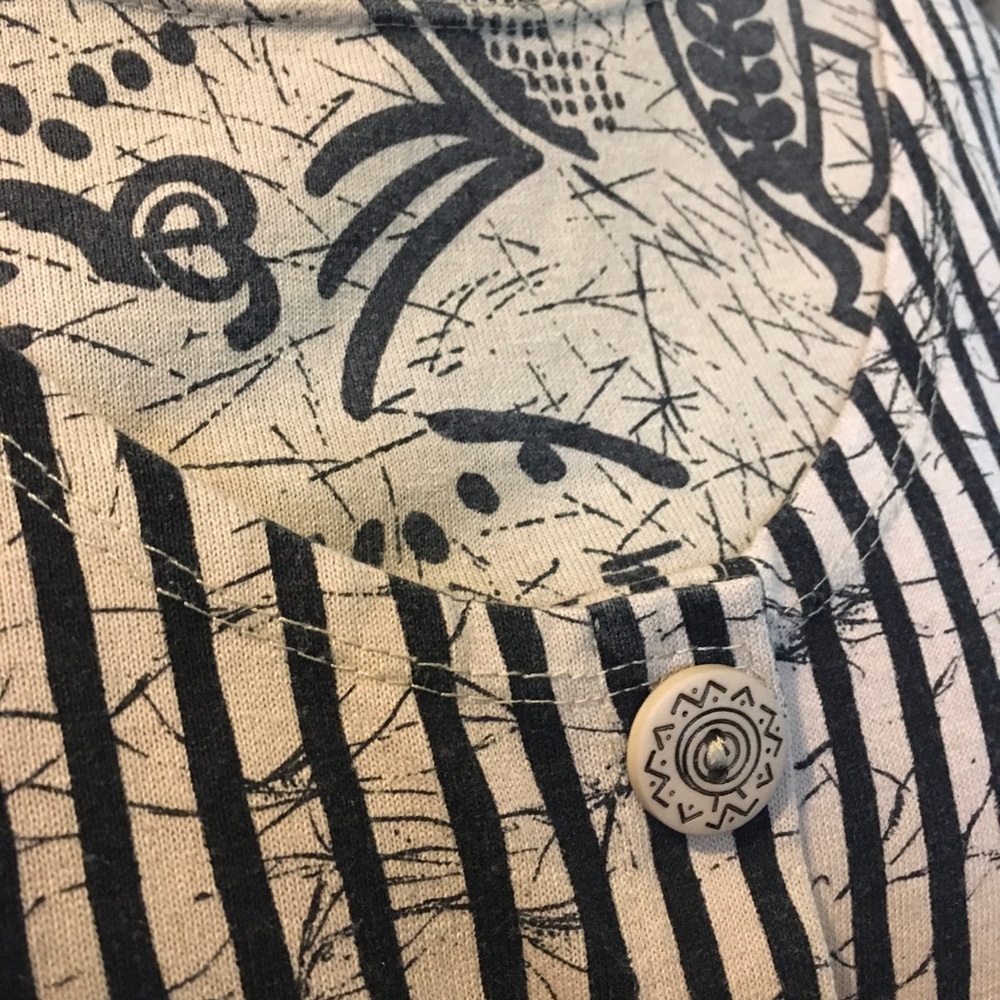 Vintage FRITZI Black & Tan Graphic Top with Vest - Picture 10 of 14